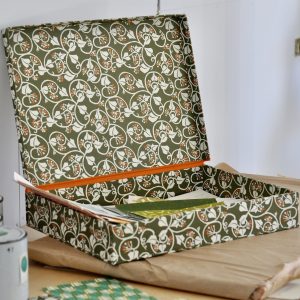 Large Document Box in Ivy Swamp Green and Orange