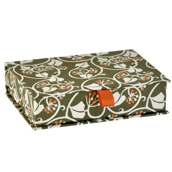 Postcard Box in Ivy patterned paper by Cambridge Imprint