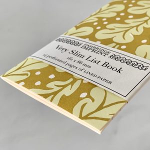 Very Slim List Book with Quercus Sap Green covers