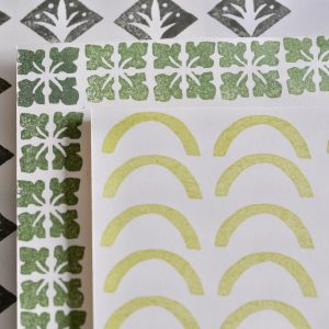 Patterned Diamond, Four Leaves, and Arch Printing Blocks