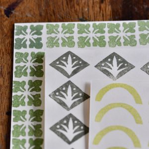 Patterned Diamond, Four Leaves, and Arch Printing Blocks