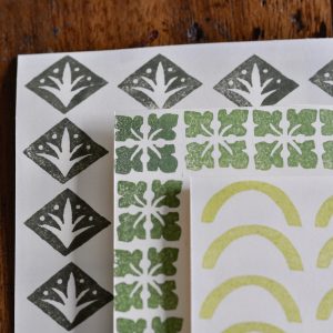 Patterned Diamond, Four Leaves, and Arch Printing Blocks