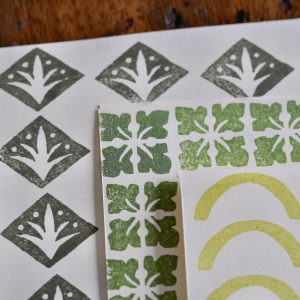 Patterned Diamond, Four Leaves, and Arch Printing Blocks