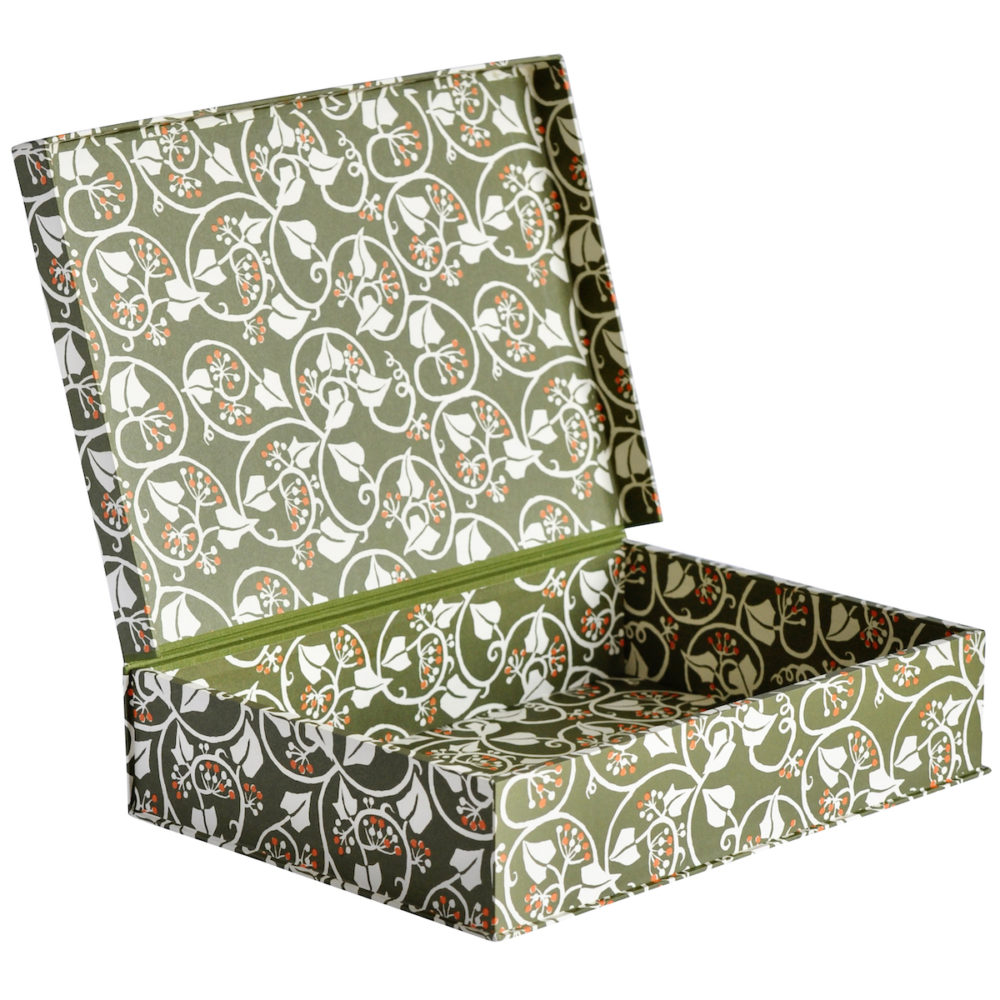 A4 Box File Ivy Swamp Green and Orange - Cambridge Imprint