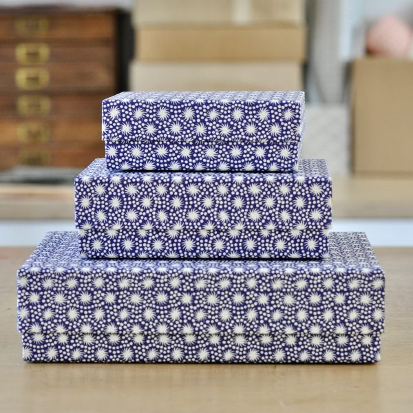 Set of three Animalcules Twilight patterned boxes