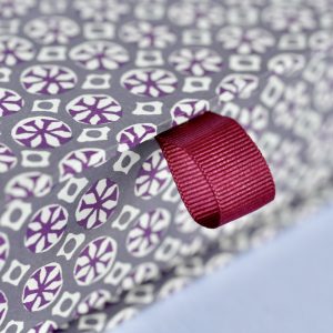 Detail of Postcard Box covered in Sea Urchin patterned paper