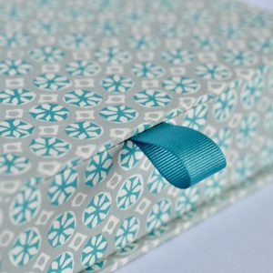 Detail of Postcard Box covered in Sea Urchin patterned paper