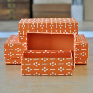 Set of three Ugizawa Neon patterned boxes