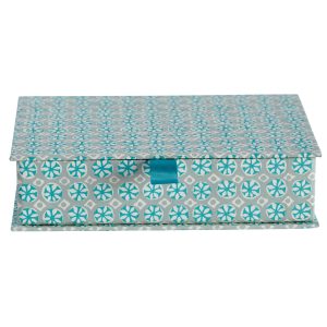 Postcard Box covered in Sea Urchin patterned paper