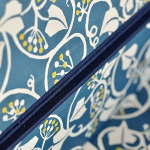 Detail of a Box File covered in Ivy patterned paper