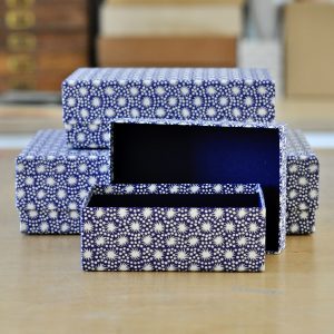 Set of three Animalcules Twilight patterned boxes