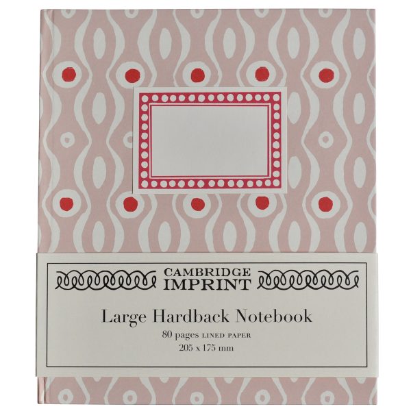 Large Lined Hardback Notebook (Persephone Pink and Raspberry pattern)