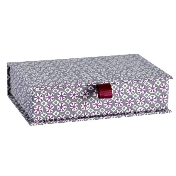 Postcard Box covered in Sea Urchin patterned paper