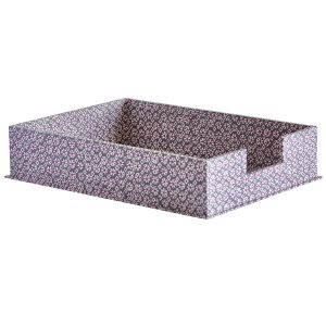 Letter Tray covered in Sea Urchin French lavender patterned paper