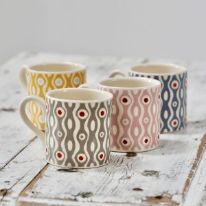 Persephone patterned mugs by Cambridge Imprint