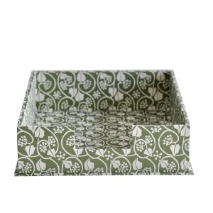 Cambridge Imprint Letter Tray in Small Ivy Stripe Sage Green