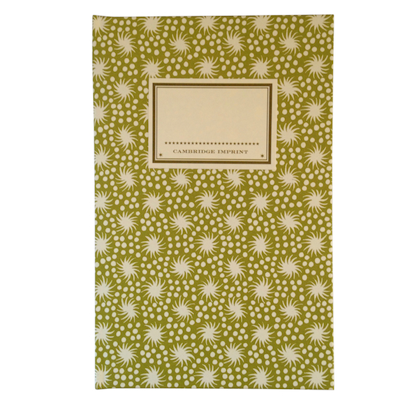 Hardback Notebook covered in Animalcules Bawden Green Patterned Paper