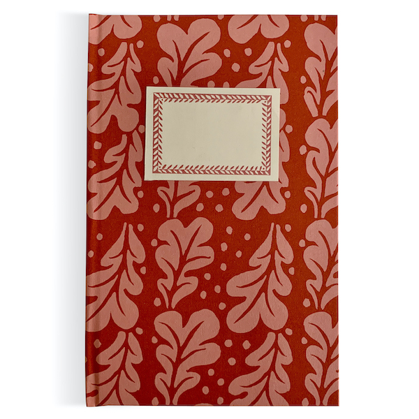 Hardback Notebook covered in Quercus Pomegranate Patterned Paper