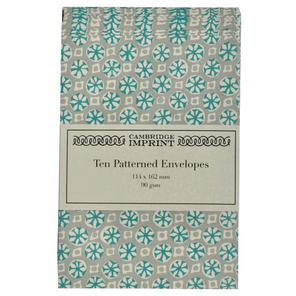 Sea Urchin Aquamarine patterned envelopes