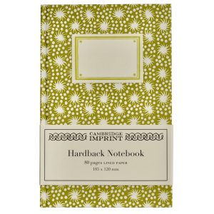 Lined Hardback Notebook covered in Animalcules Bawden Green paper by Cambridge Imprint