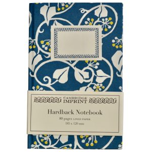 Lined Hardback Notebook covered in Ivy Marine Blue paper by Cambridge Imprint