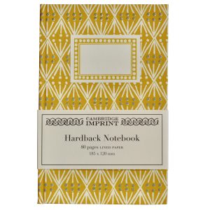 Lined Hardback Notebook covered in Selvedge Mustard paper by Cambridge Imprint