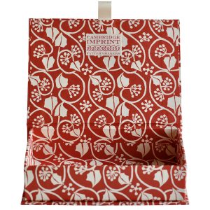 Postcard Box in Small Ivy Stripe Red patterned paper